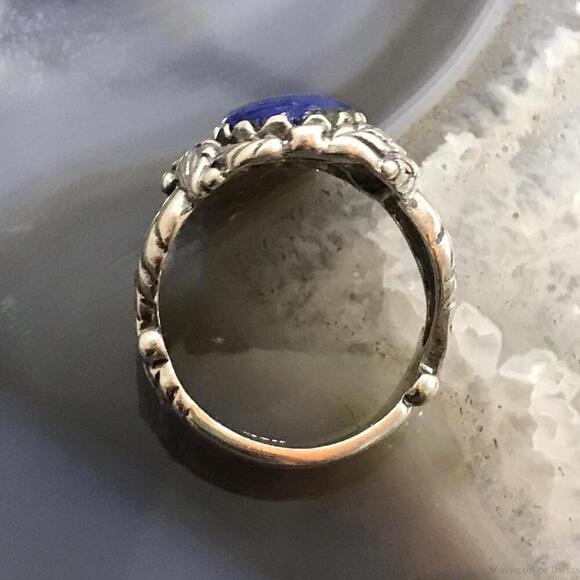 Carolyn Pollack Sterling Silver Oval Lapis Decorated Ring For Women - Picture 8 of 10